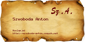 Szvoboda Anton névjegykártya